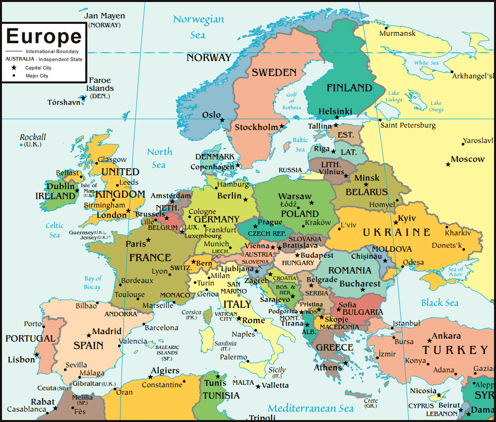 Map of Europe_121823A